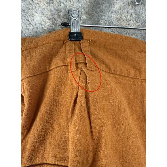 Simply Vera Wang Sz XL Brown Linen Blend High Waist Cargo Shorts Boho Lagenlook - Picture 2 of 13